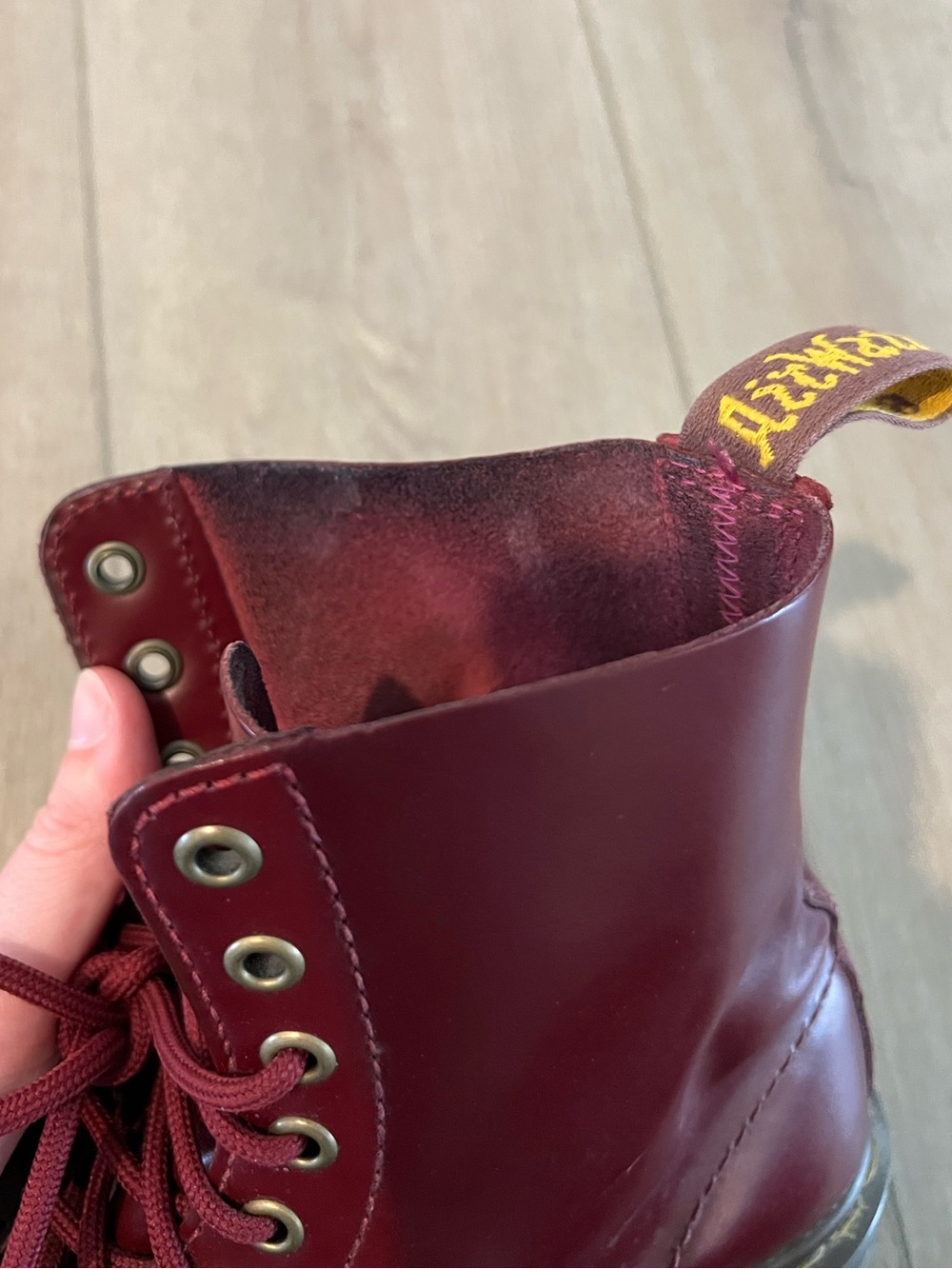 Women’s Dr Martens Pascal Cherry Red Lace-Up Leather Combat Boots US 8 / UK 6 - Picture 9 of 16